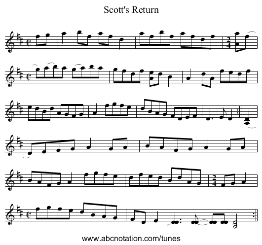 Scott's Return - staff notation