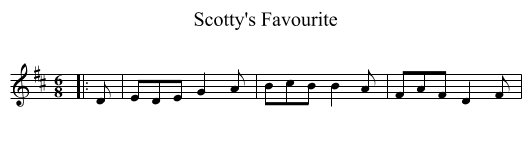 Scotty's Favourite - staff notation