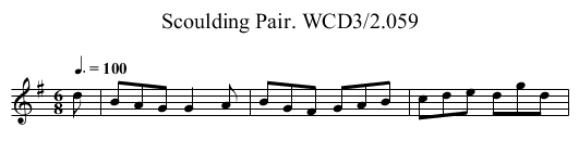 Scoulding Pair. WCD3/2.059 - staff notation