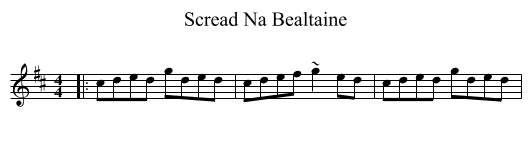 Scread Na Bealtaine - staff notation