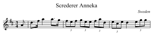 Screderer Anneka - staff notation
