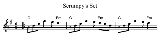 Scrumpy's Set - staff notation
