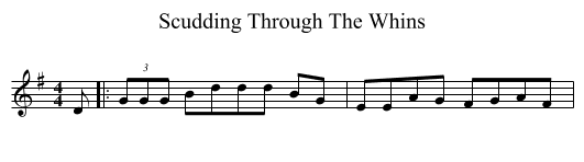 Scudding Through The Whins - staff notation