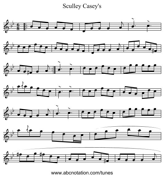 Sculley Casey's - staff notation