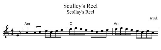 Sculley's Reel - staff notation
