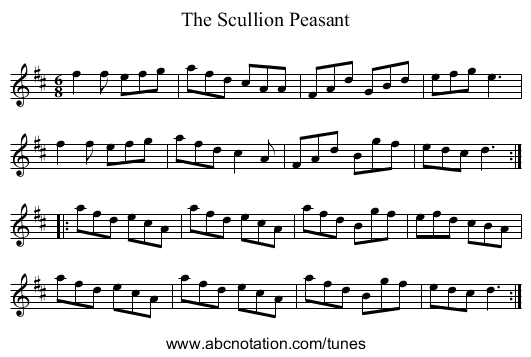 Scullion Peasant, The - staff notation