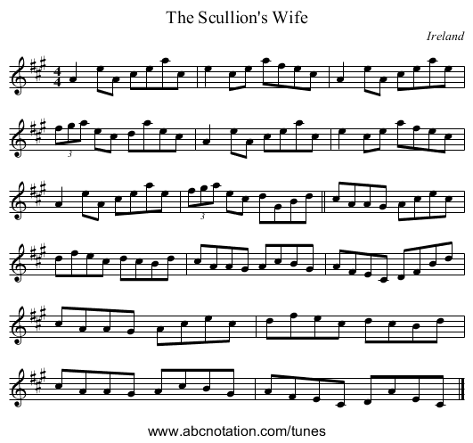 Scullion's Wife, The - staff notation