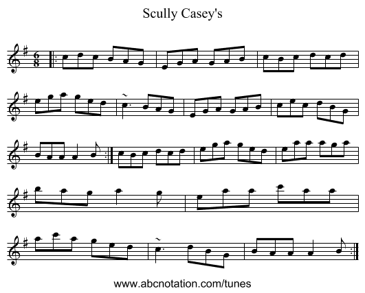 Scully Casey's - staff notation