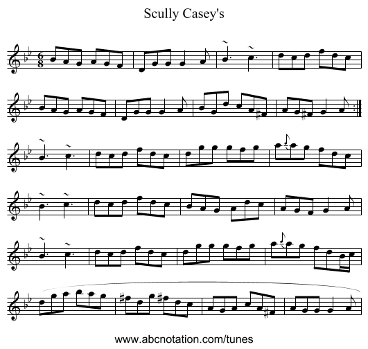 Scully Casey's - staff notation