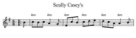 Scully Casey's - staff notation