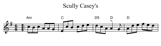 Scully Casey's - staff notation