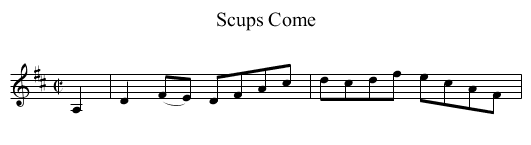 Scups Come - staff notation
