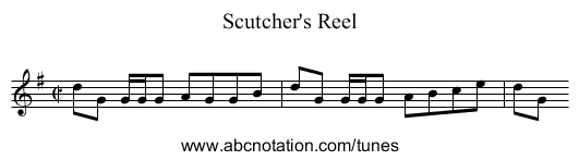 Scutcher's Reel - staff notation