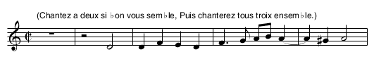 Se dire je l'osoye - staff notation