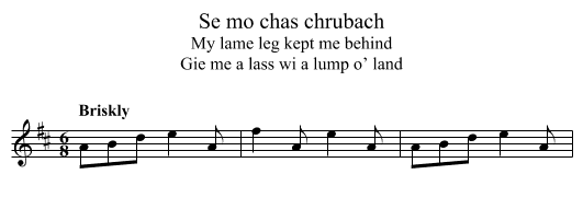 Se mo chas chrubach - staff notation
