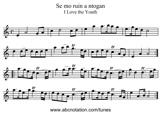 Se mo ruin a ntogan - staff notation