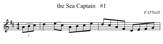 Sea Captain   #1, the  - staff notation