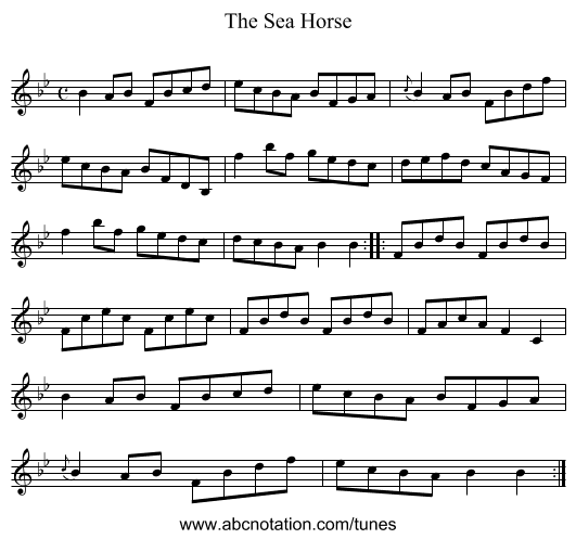 Sea Horse, The - staff notation