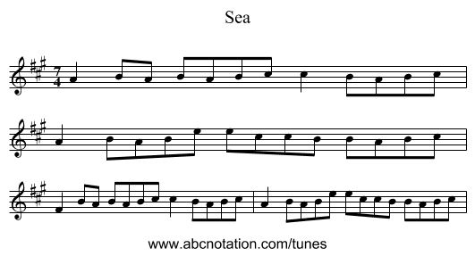 Sea - staff notation