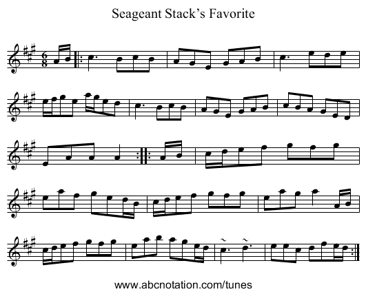 Seageant Stack’s Favorite - staff notation