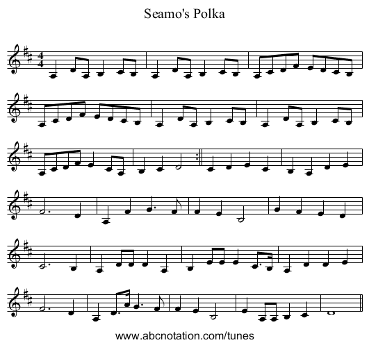 Seamo's Polka - staff notation