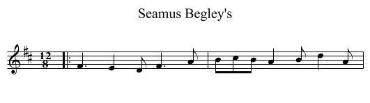 Seamus Begley's - staff notation