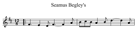 Seamus Begley's - staff notation
