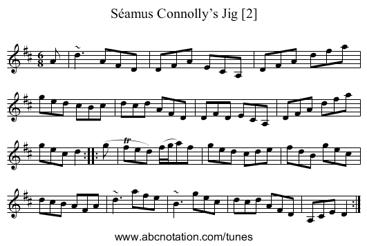 Séamus Connolly’s Jig [2] - staff notation