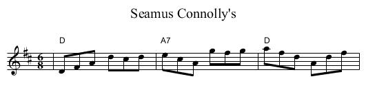 Seamus Connolly's - staff notation