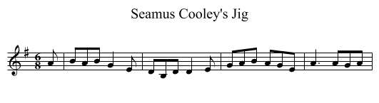 Seamus Cooley's Jig - staff notation