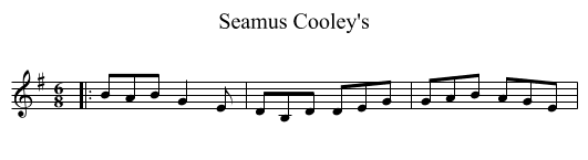 Seamus Cooley's - staff notation