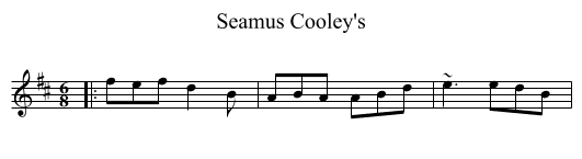 Seamus Cooley's - staff notation
