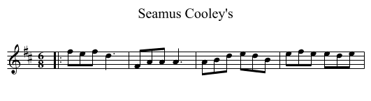 Seamus Cooley's - staff notation