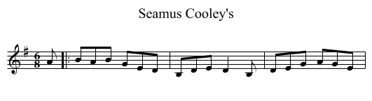 Seamus Cooley's - staff notation
