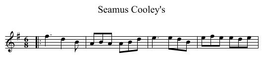 Seamus Cooley's - staff notation