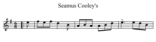 Seamus Cooley's - staff notation