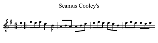 Seamus Cooley's - staff notation