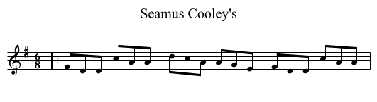 Seamus Cooley's - staff notation