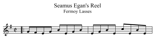 Seamus Egan's Reel - staff notation