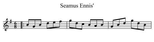 Seamus Ennis' - staff notation