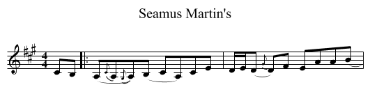 Seamus Martin's - staff notation