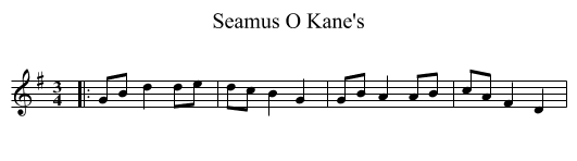 Seamus O Kane's - staff notation