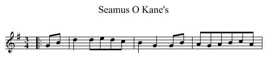 Seamus O Kane's - staff notation