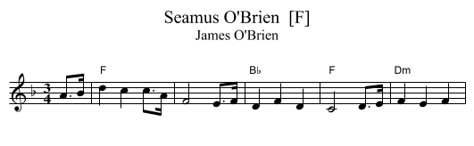 Seamus O'Brien  [F] - staff notation