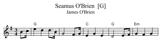 Seamus O'Brien  [G] - staff notation