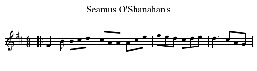 Seamus O'Shanahan's - staff notation