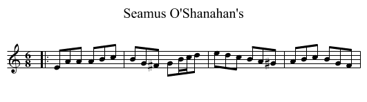 Seamus O'Shanahan's - staff notation
