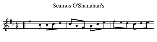 Seamus O'Shanahan's - staff notation