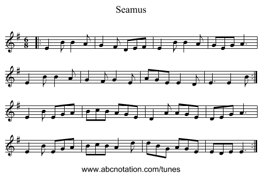 Seamus - staff notation