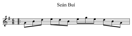 Seán Buí - staff notation